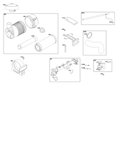 Air Cleaner Group Diagram and Parts List for 61G877-0001-J1 400000 - 699999 Briggs and Stratton Engine